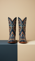 Bota vaquera bordada azul medianoche