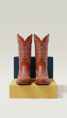 Bota western clásica rojo sillar